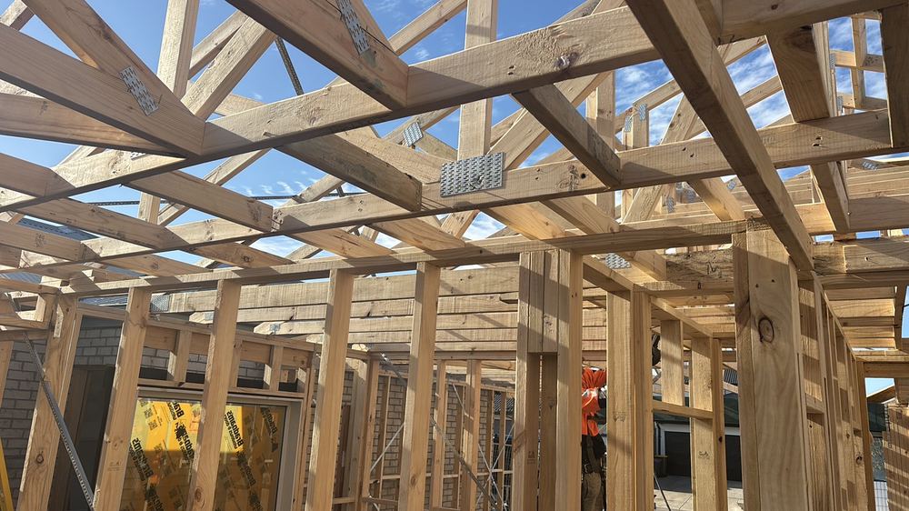 Roof brackets installed but some needing extra fixing to hold properly, Wollert
