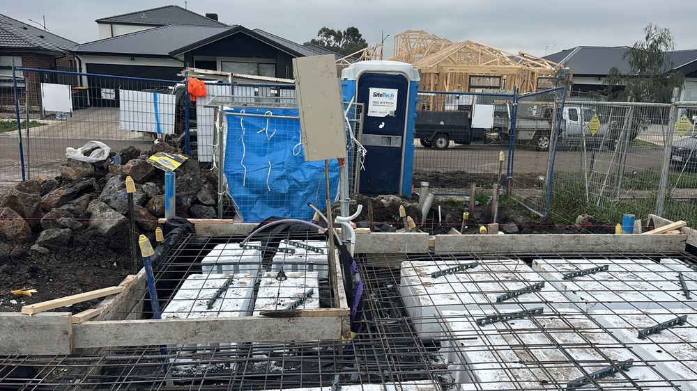 Electrical meter box installed but not sitting plumb, found during a slab pre-pour inspection in Wollert