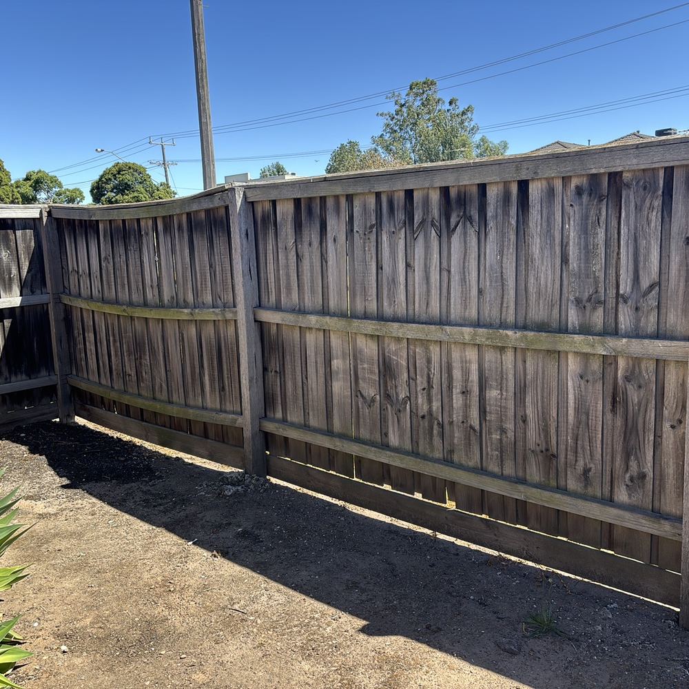 Fence unstable and out of line, which is a safety concern, found during a building and pest inspection in Epping